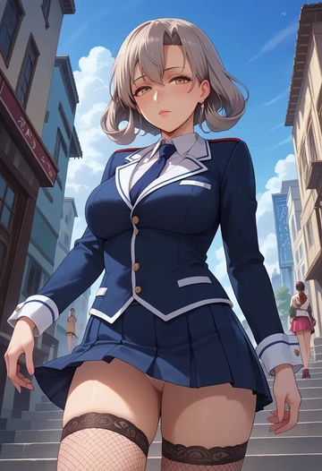 kantai_collection,rensouhou_kun,mini skirt, stockings  - AI generated anime art