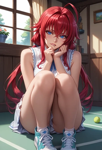 high_school_dxd,rias_gremory,tennis skirt  - AI generated anime art