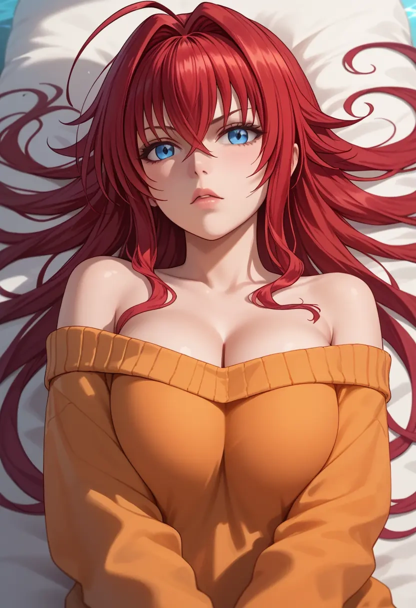 high_school_dxd,rias_gremory,orange,sweater  - 