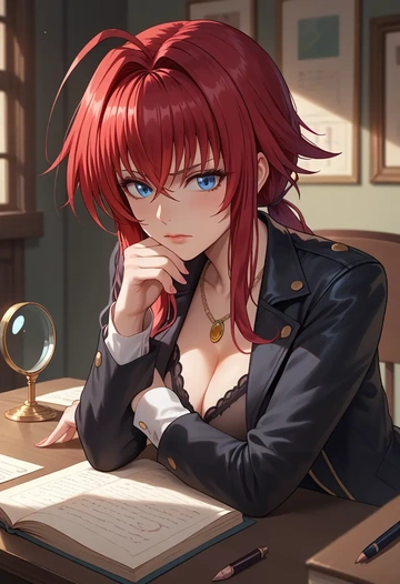 high_school_dxd,rias_gremory,detective  - AI generated anime art