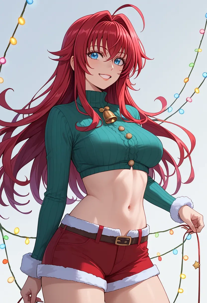 high_school_dxd,rias_gremory,Christmas,red velvet shorts  - 