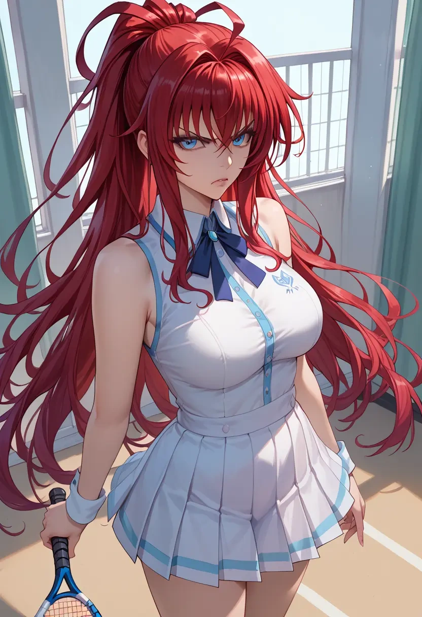 high_school_dxd,rias_gremory,tennis dress,visor,trainers  - 