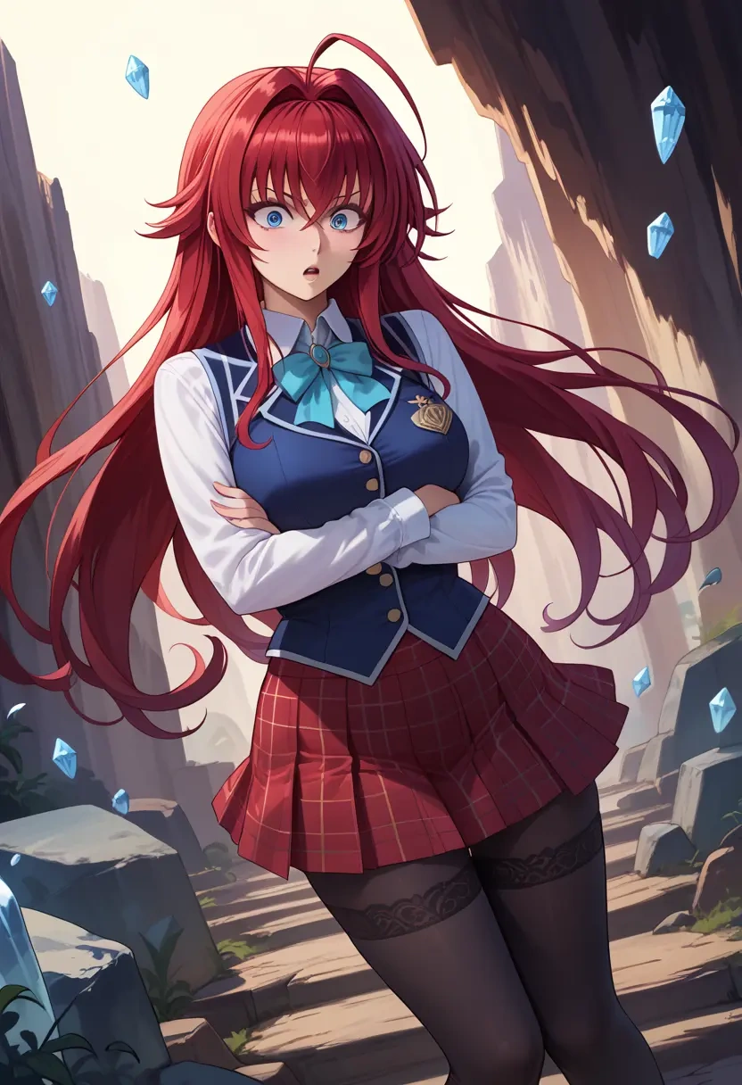 high_school_dxd,rias_gremory,winter,student uniform,vest  - 