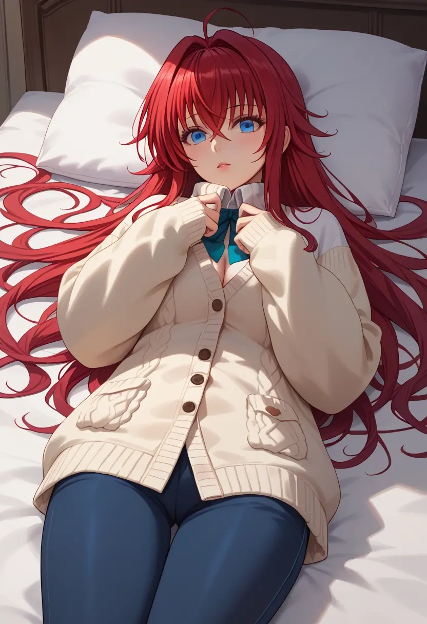 high_school_dxd,rias_gremory,cardigan,oversized,wide-leg pants  - 