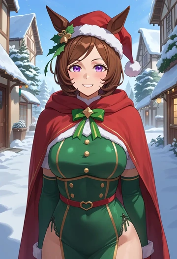 umamusume,rice_shower_(umamusume),Christmas,dress  - AI generated anime art