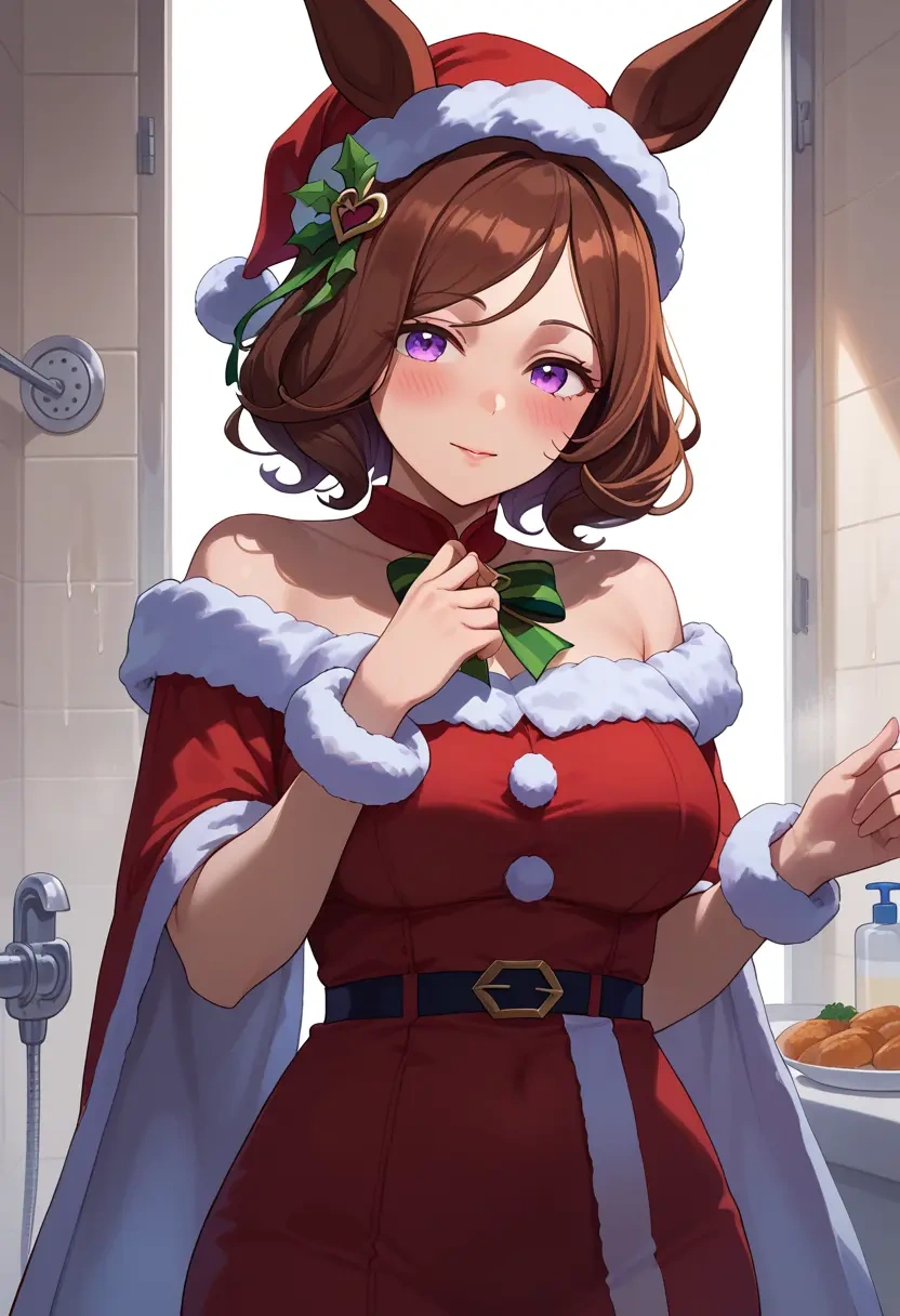 umamusume,rice_shower_(umamusume),Christmas,red velvet dress  - 