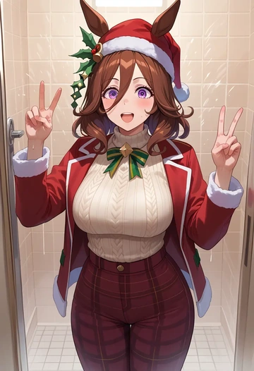 umamusume,rice_shower_(umamusume),Christmas  - AI generated anime art