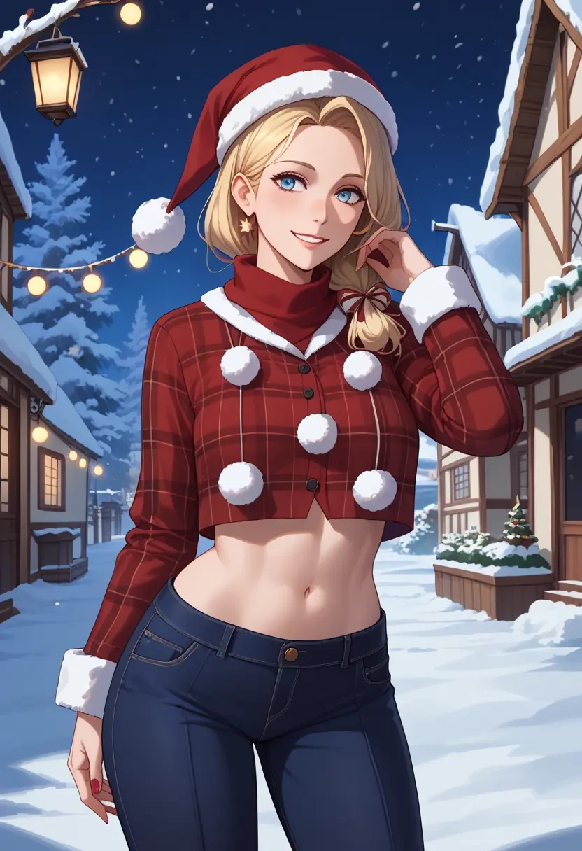 kantai_collection,richelieu_(kancolle),Christmas,plaid trousers  - 