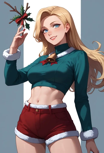 kantai_collection,richelieu_(kancolle),Christmas,red velvet shorts  - AI generated anime art