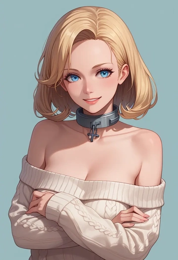 kantai_collection,richelieu_(kancolle),sweater,off-shoulder,collar  - AI generated anime art