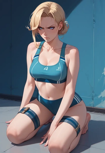 kantai_collection,richelieu_(kancolle),sports bra,wide-leg joggers  - AI generated anime art