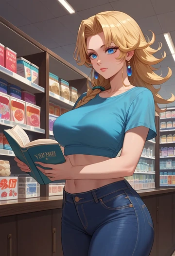 seiken_densetsu,riesz,crop top  - AI generated anime art