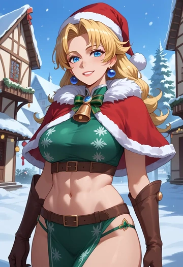 seiken_densetsu,riesz,Christmas,dress  - AI generated anime art