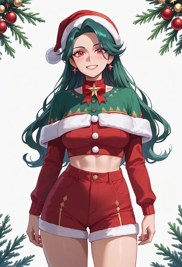 pokemon,rika_(pokemon),Christmas,red velvet shorts  - AI generated anime art