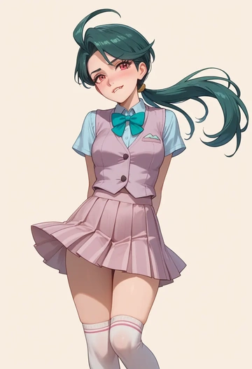 pokemon,rika_(pokemon),spring,student uniform,vest  - AI generated anime art