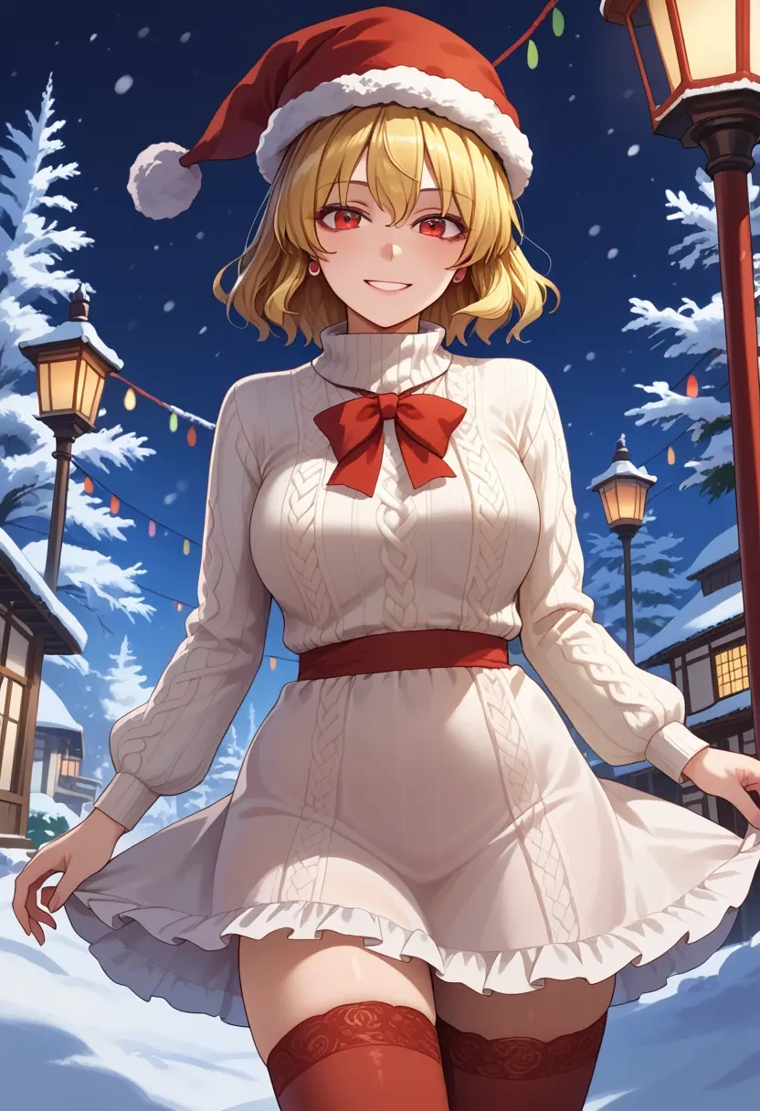 touhou,ringo_(touhou),Christmas,sweater dress,stockings  - 