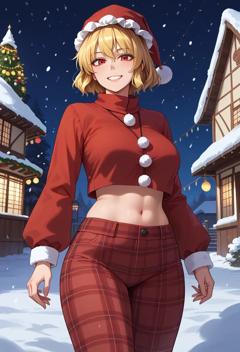 touhou,ringo_(touhou),Christmas,plaid trousers  - 