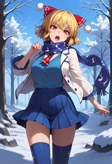 touhou,ringo_(touhou),winter,student uniform,puffer jacket  - AI generated anime art