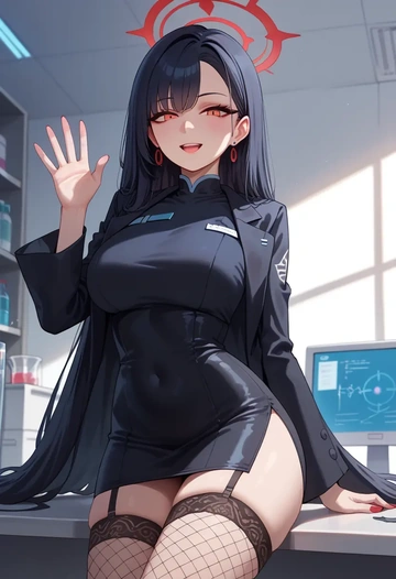 blue_archive,rio_(blue_archive),secretary,stockings,sexy, panties  - AI generated anime art