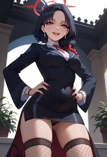 blue_archive,rio_(blue_archive),secretary,stockings,sexy, panties  - AI generated anime art