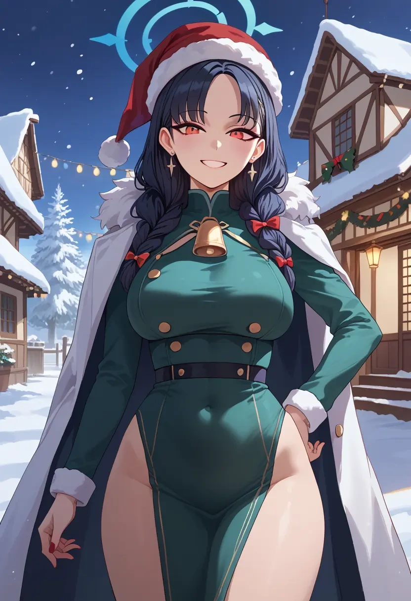 blue_archive,rio_(blue_archive),Christmas,dress  - 