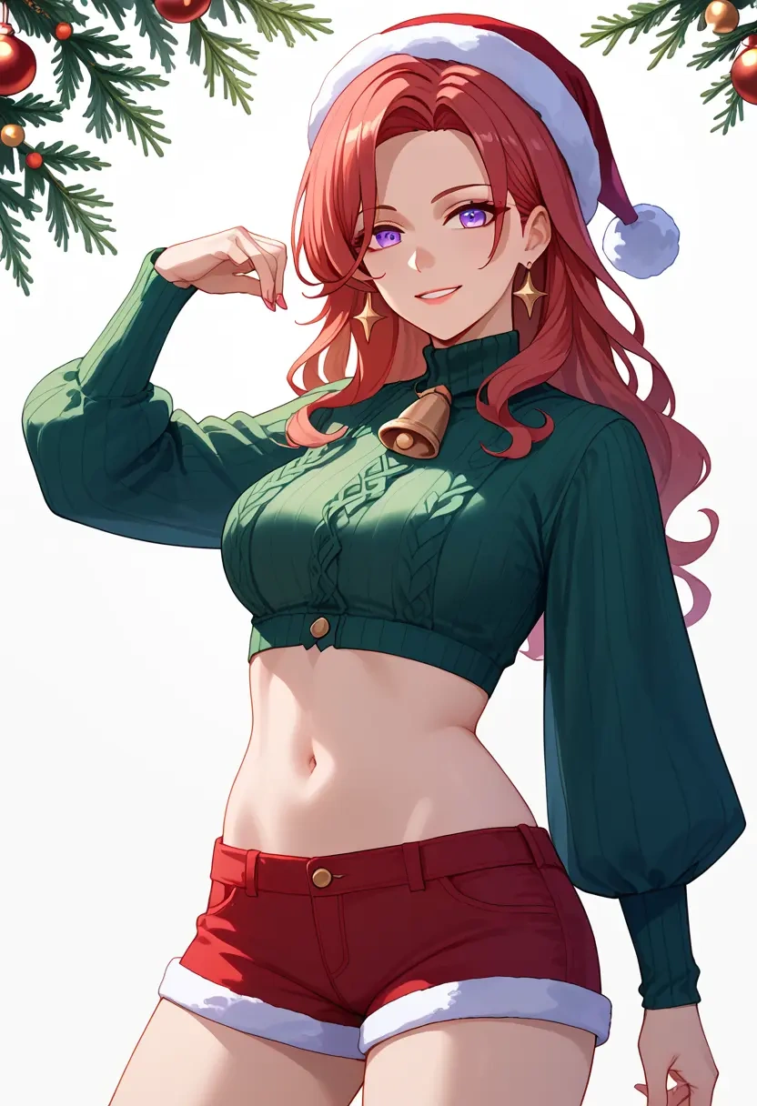 honkai_(series),rita_rossweisse,Christmas,red velvet shorts  - 