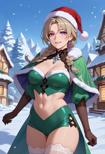 honkai_(series),rita_rossweisse,Christmas,dress  - AI generated anime art