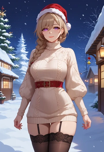 honkai_(series),rita_rossweisse,sweater,stockings,Thigh garters  - AI generated anime art