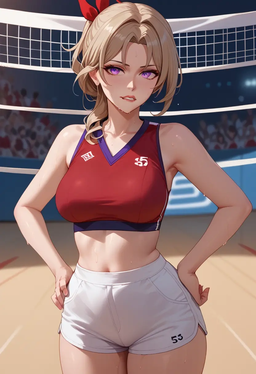 honkai_(series),rita_rossweisse,volleyball uniform  - 