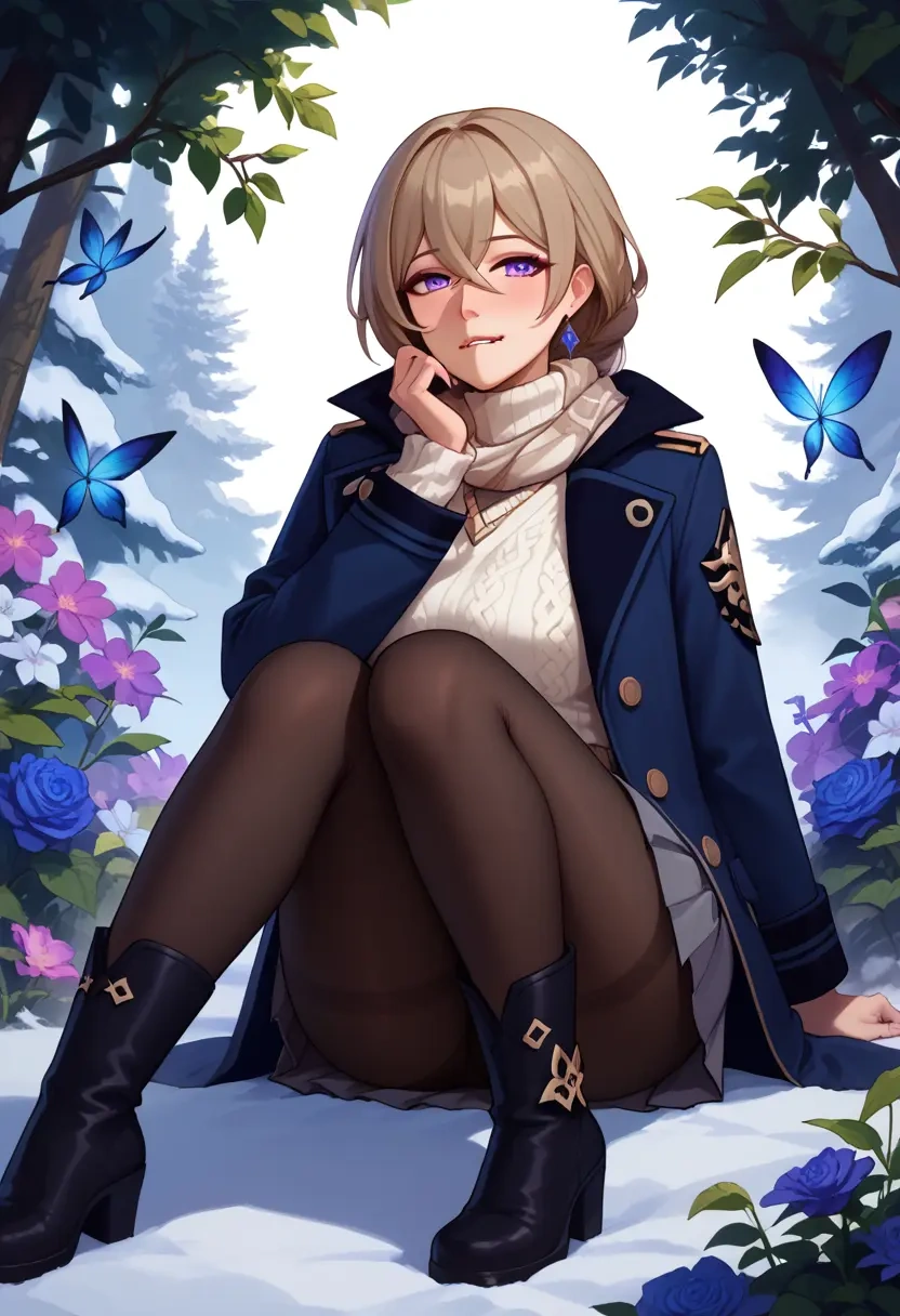 honkai_(series),rita_rossweisse,winter,student uniform,puffer coat  - 