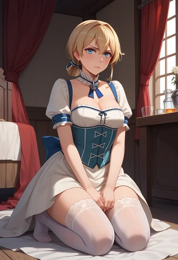 kantai_collection,ro-500_(kancolle),Victorian-era,stockings,sexy  - AI generated anime art