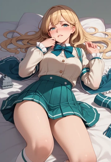 kantai_collection,ro-500_(kancolle),spring,student uniform,blouse  - AI generated anime art