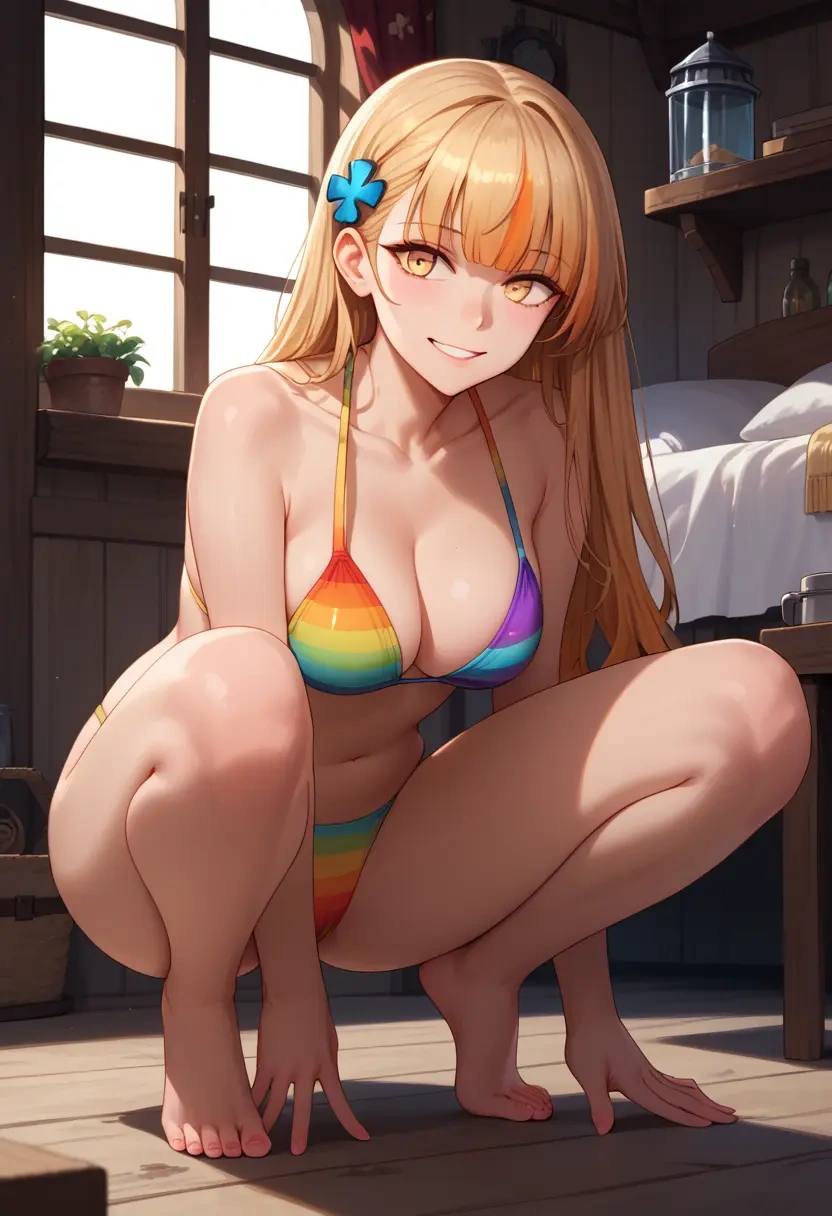 girls_frontline,ro635_(girls_frontline),bikini,rainbow-colored,sexy  - 