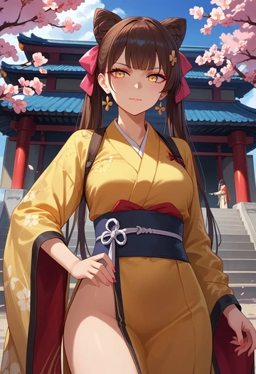 girls_frontline,ro635_(girls_frontline),kimono  - AI generated anime art