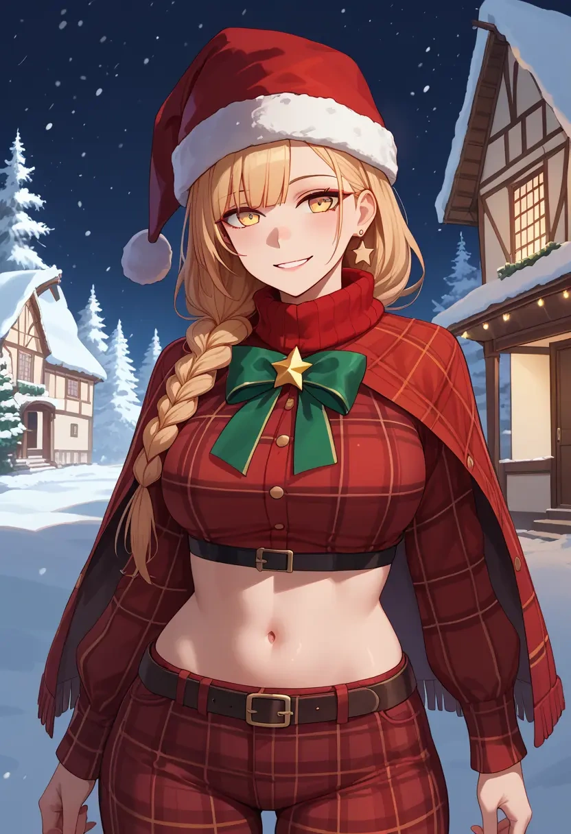 girls_frontline,ro635_(girls_frontline),Christmas,plaid trousers  - 