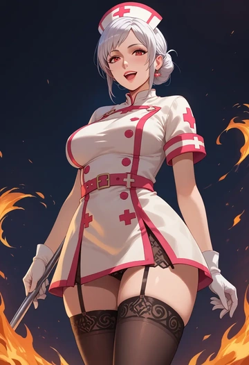 fire_emblem,robin_(female)_(fire_emblem),nurse pantyhose,mini skirt, sexy  - AI generated anime art