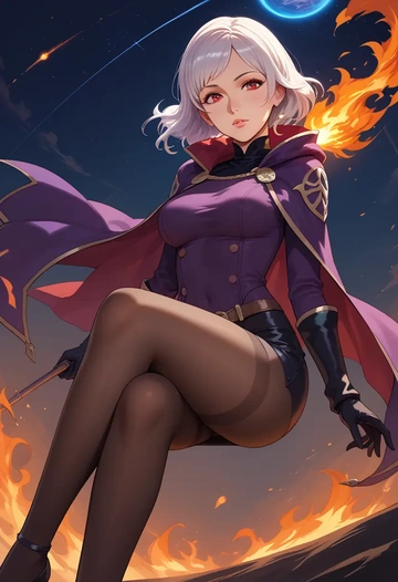 fire_emblem,robin_(female)_(fire_emblem),shorts, pantyhose  - AI generated anime art