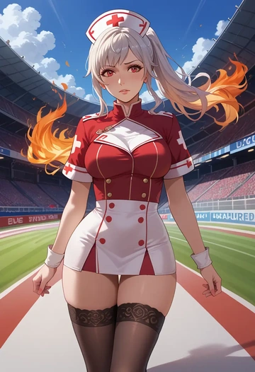 fire_emblem,robin_(female)_(fire_emblem),nurse pantyhose,mini skirt, sexy  - AI generated anime art