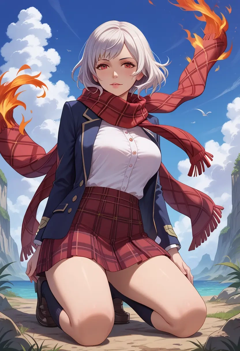 fire_emblem,robin_(female)_(fire_emblem),winter,student uniform,plaid skirt  - 