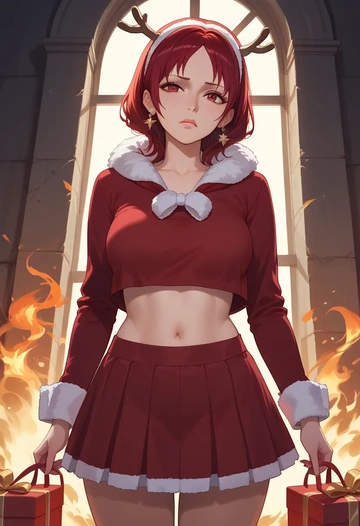 fire_emblem,robin_(female)_(fire_emblem),Christmas,skirt  - AI generated anime art