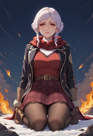 fire_emblem,robin_(female)_(fire_emblem),winter,student uniform,fur-collared jacket  - AI generated anime art