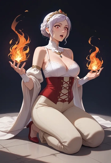 fire_emblem,robin_(female)_(fire_emblem),pants,wide-leg,strappy top  - AI generated anime art