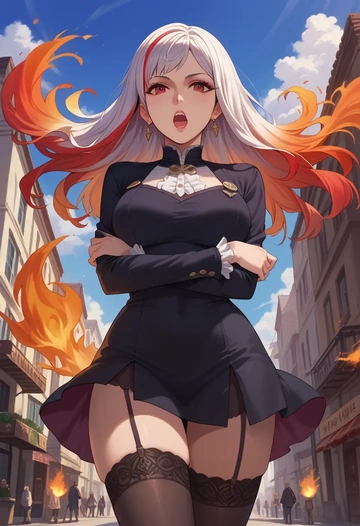 fire_emblem,robin_(fire_emblem),secretary, stockings  - AI generated anime art