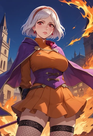 fire_emblem,robin_(fire_emblem),mini skirt, stockings  - AI generated anime art