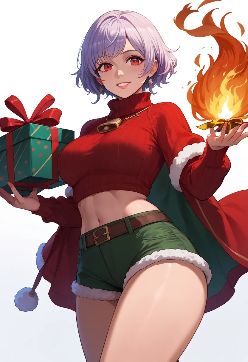 fire_emblem,robin_(fire_emblem),Christmas,red velvet shorts,turtleneck sweater  - 