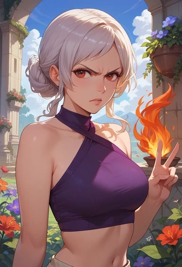 fire_emblem,robin_(fire_emblem),halter top,track pants  - AI generated anime art