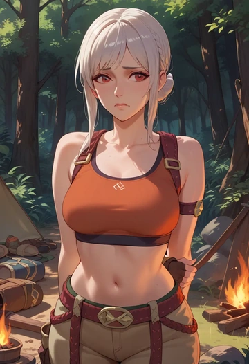 fire_emblem,robin_(fire_emblem),sports bra,wide-leg joggers  - AI generated anime art