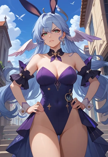 star rail,robin,bunny girl  - AI generated anime art