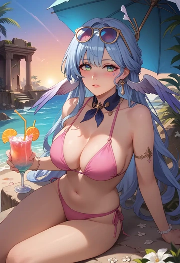 star rail,robin,bikini  - AI generated anime art