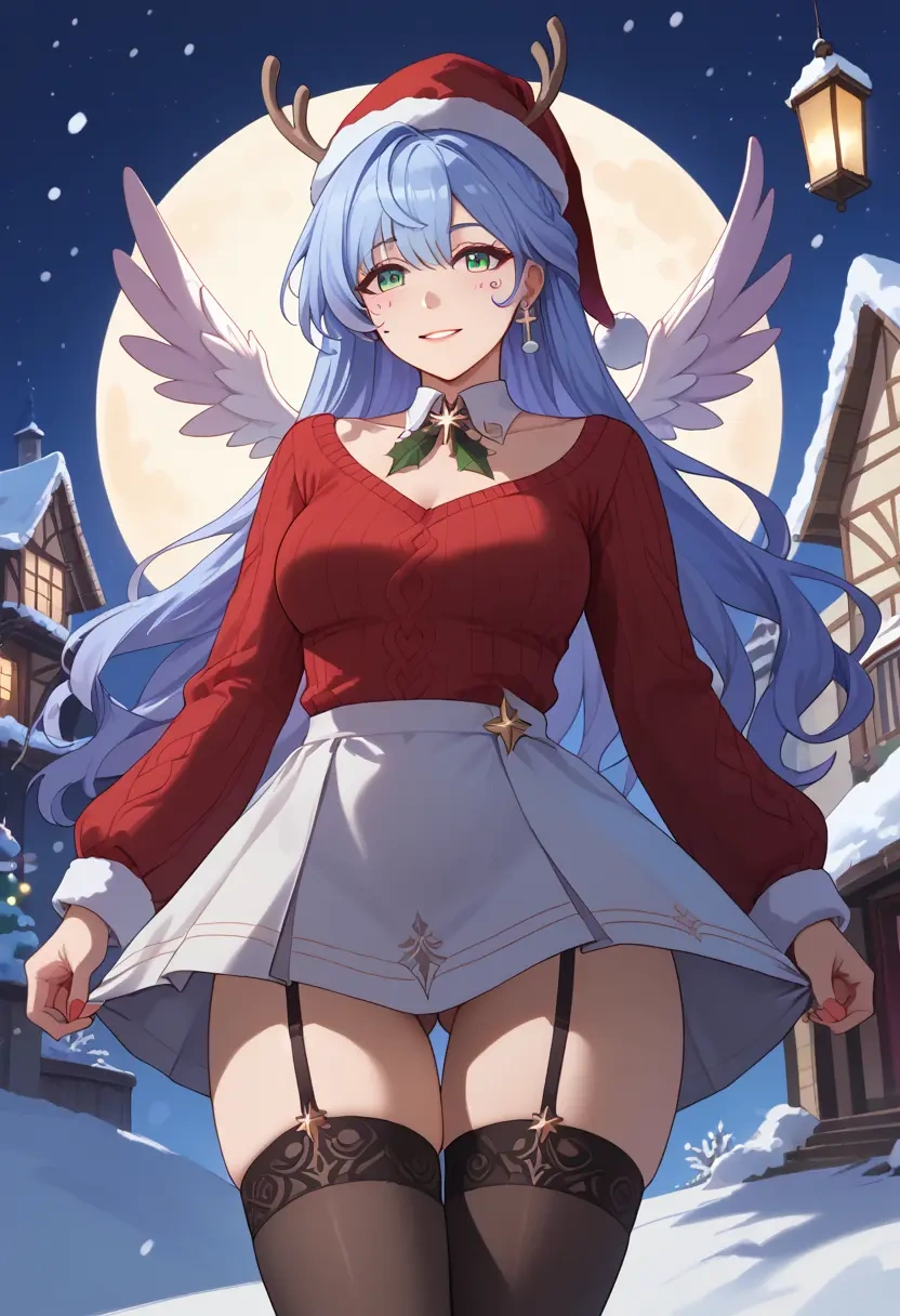 star rail,robin,sweater,stockings,Thigh garters  - 